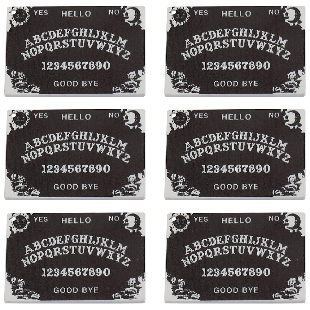 SUNNYCLUE 1 BOX 10PCS Resin Divination Charms Magic Charms Black Gothic Ouijas Board Planchette Metaphysical Message Tarot Charms for Jewelry Making Charms Diy Earrings Bracelet Necklace Craft Supply