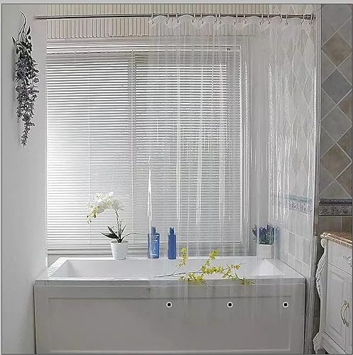 Miniatura 2 de Elegant Comfort Forro de cortina de ducha transparente impermeable de peso resistente, forro de ducha de 72 x 72 pulgadas de largo para baño con 3