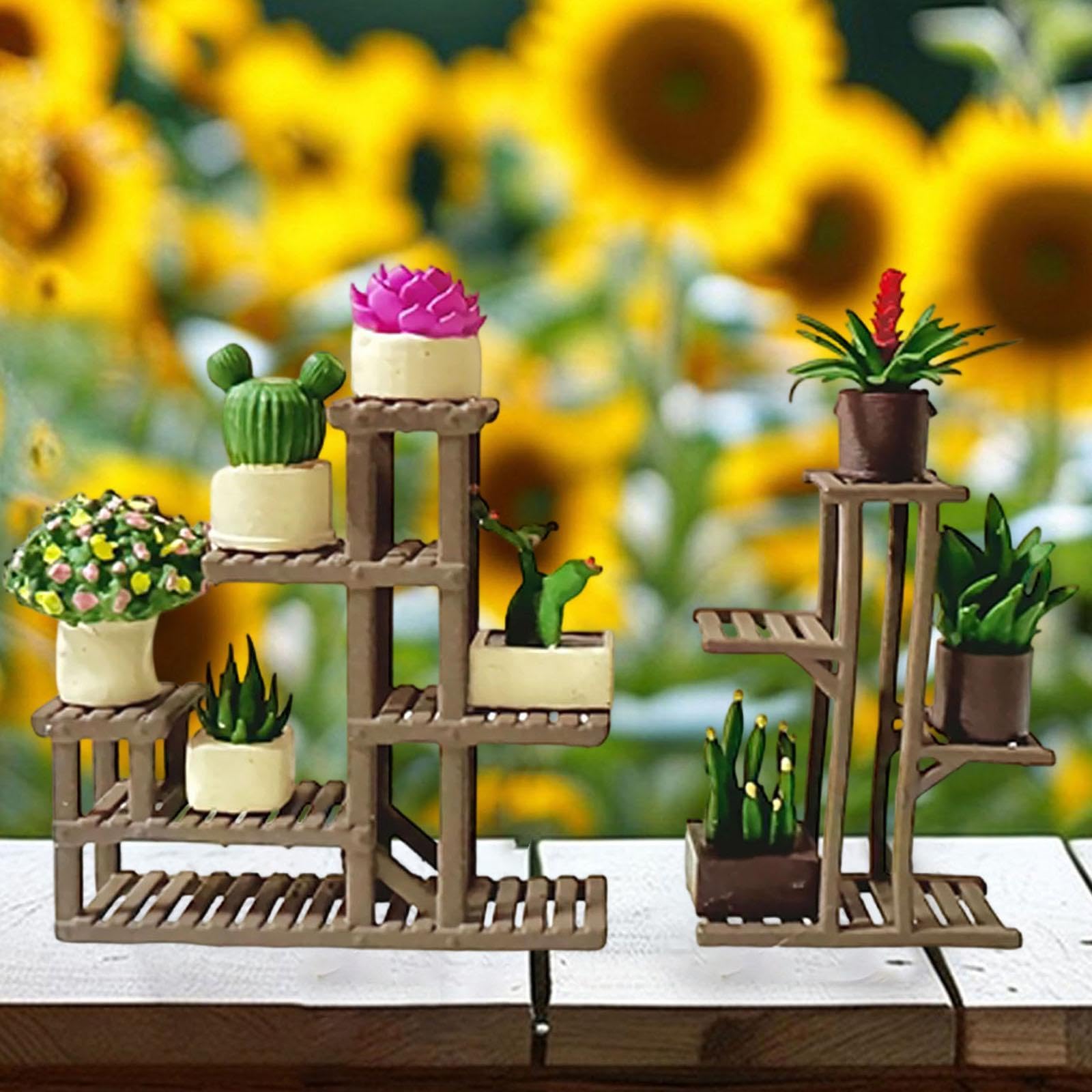 Miniatura Supporto Fiori Decorazione Ornemento Vaso Pianta Micro Scena Resina Realistica Adatto a Regalo Scrivania Dashboard Auto, Style C
