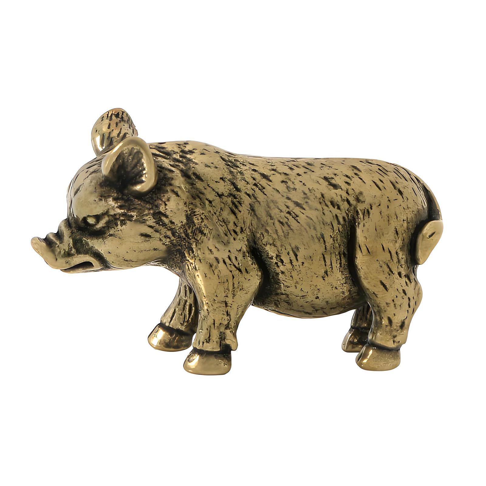 Shntig Zodiacs Statue Antiqued Brass Pigs Miniature Figurine Decors Symbolizing Wealth and Fortunes Home Collectible Ornament Little Pigs Sculpture