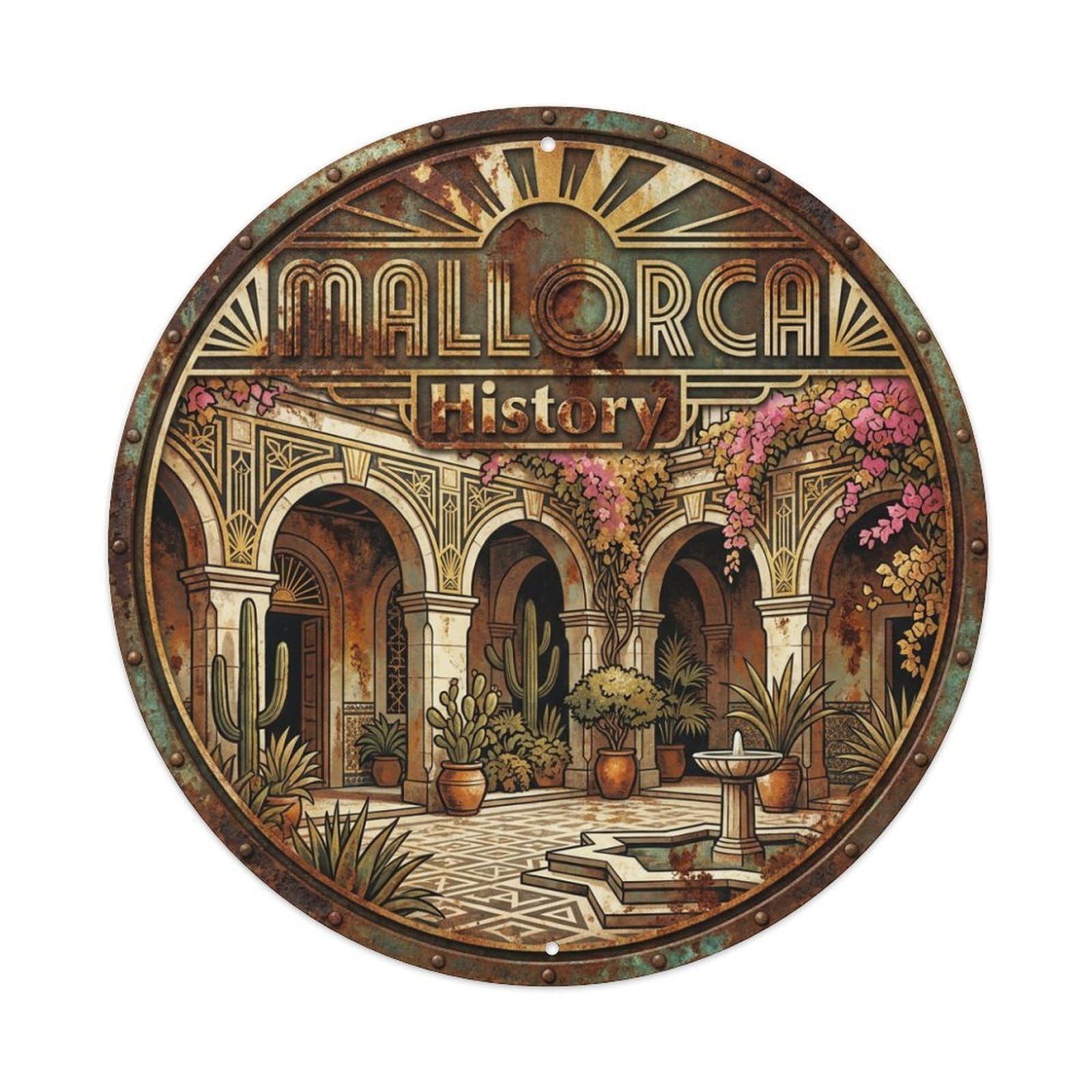 Tgrcjimh Style Metal Tin Sign Vintage Travel Mallorca Spain Culture