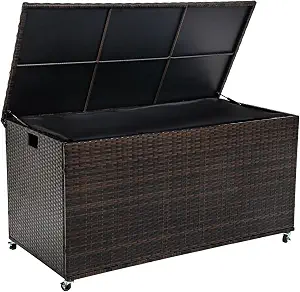 Sundale 170 Gallon Outdoor Deck Box with Wheels