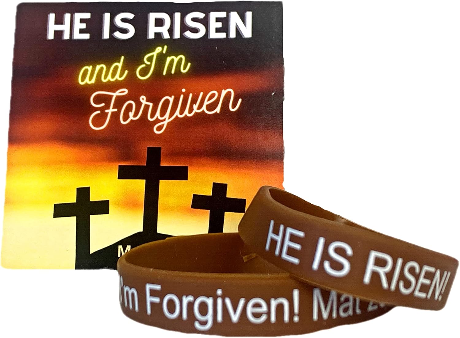 Biblebanz 100 He Lives He Is Risen Bracelets with Cards – Christian Easter Favors