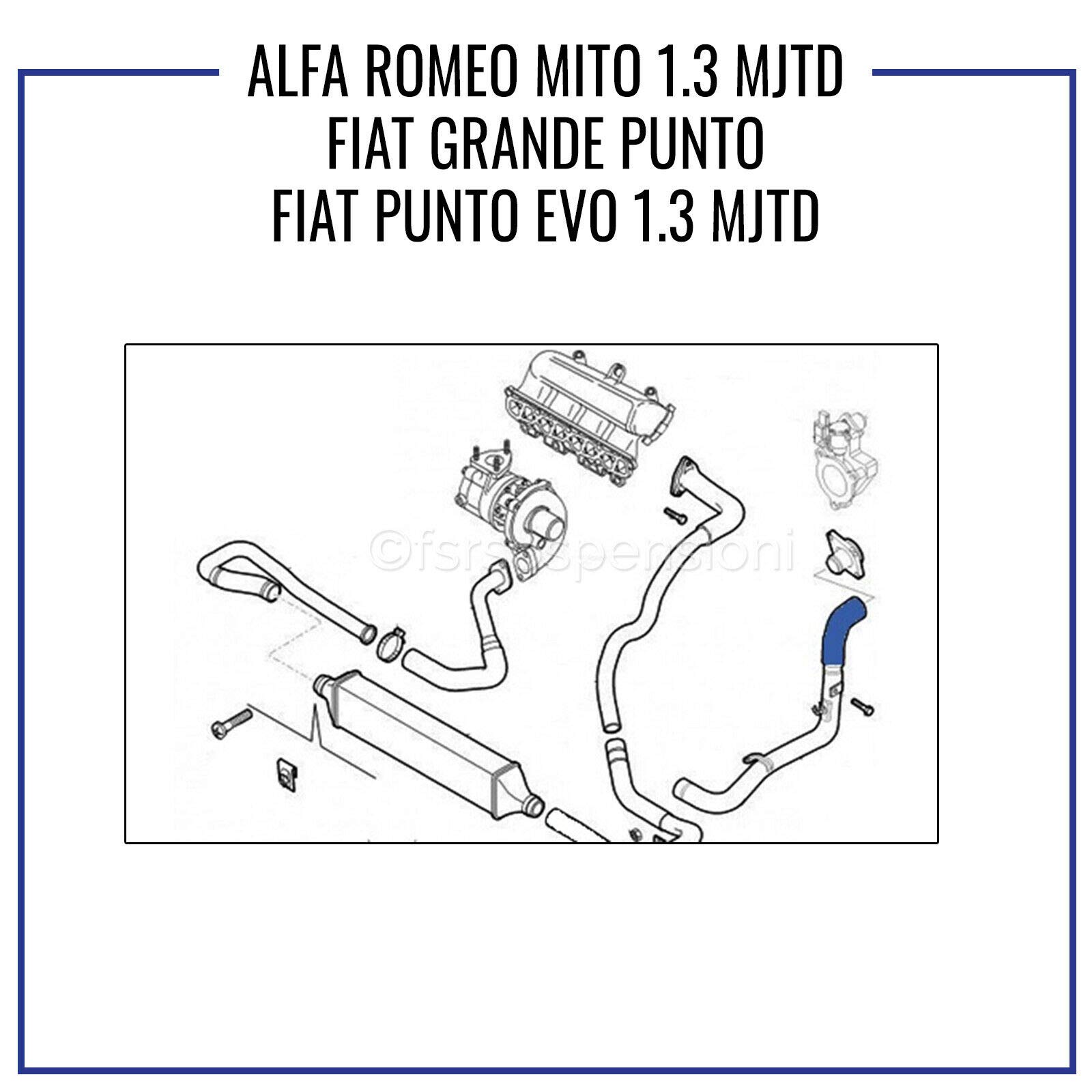 F I A T GRANDE PUNTO - PUNTO EVO 1.3 MJTD, A L F A R O M E O MITO 1.3 MJTD TUBO D’ARIA MANICOTTO INTERCOOLER 51785735