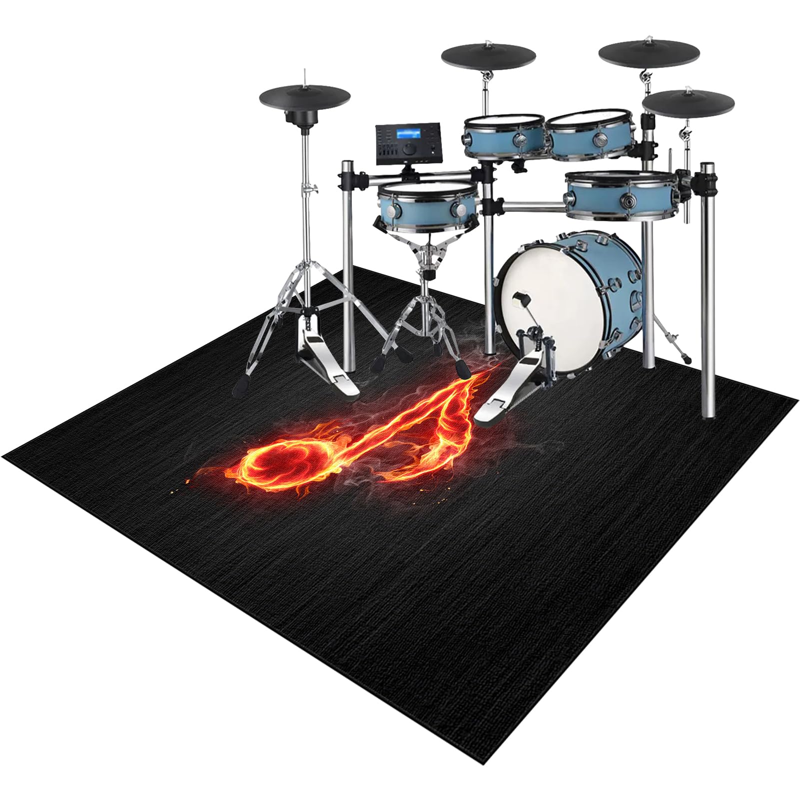 Tapis de Batterie Acoustique Insonorisant pour Batterie Électronique, Tapis Professionnel Rectangulaire De Jazz, Tapis pour Batterie Et Percussions 180 x 150 cm
