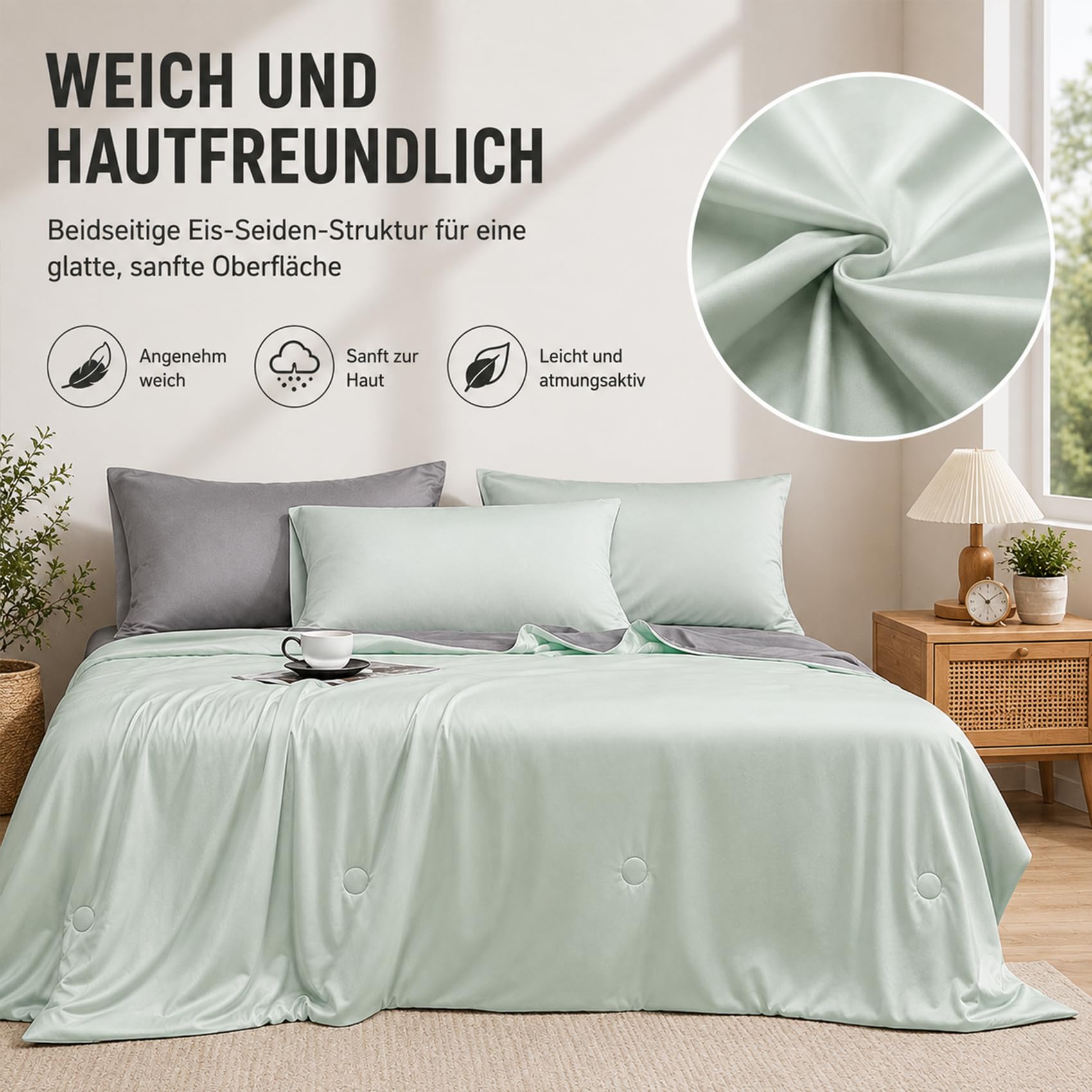 Anfaru Chillcomfort Sleeping Blanket Cooling Double-Sided Ice Silk Lightweight Breathable Anti Sweat 150 x 200 cm