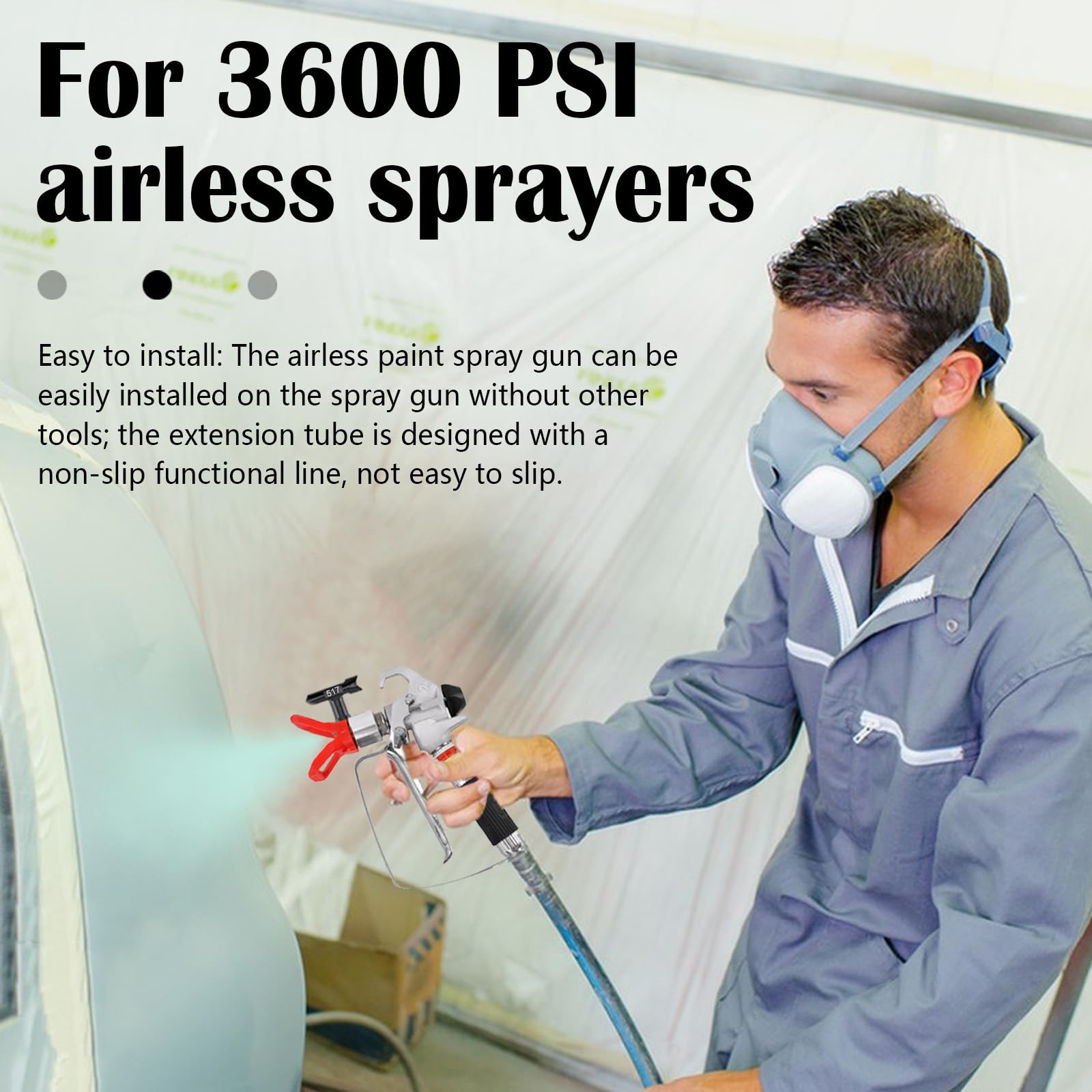 Pistola Spruzzo Vernice, 3600 PSI Airless Pistola a Spruzzo Verniciatura ad Alta Pressione con Ugello e Filtro Della Pompa a Spruzzo Airless per Spruzzatore Airless ad Alta Pressione