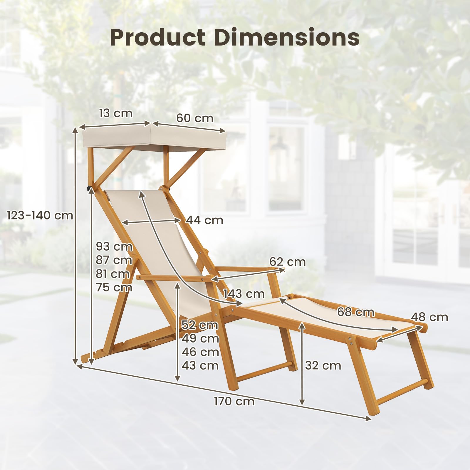 Produktbild von Giantex Sonnenliege, 2er Set Gartenliege Mit 5-Fach Verstellbarer Rückenlehne, Wetterfeste Liegestühle Für Garten, Strand & Terrasse, Liege Kunststoff, Belast Ab 126,99 € - Auf