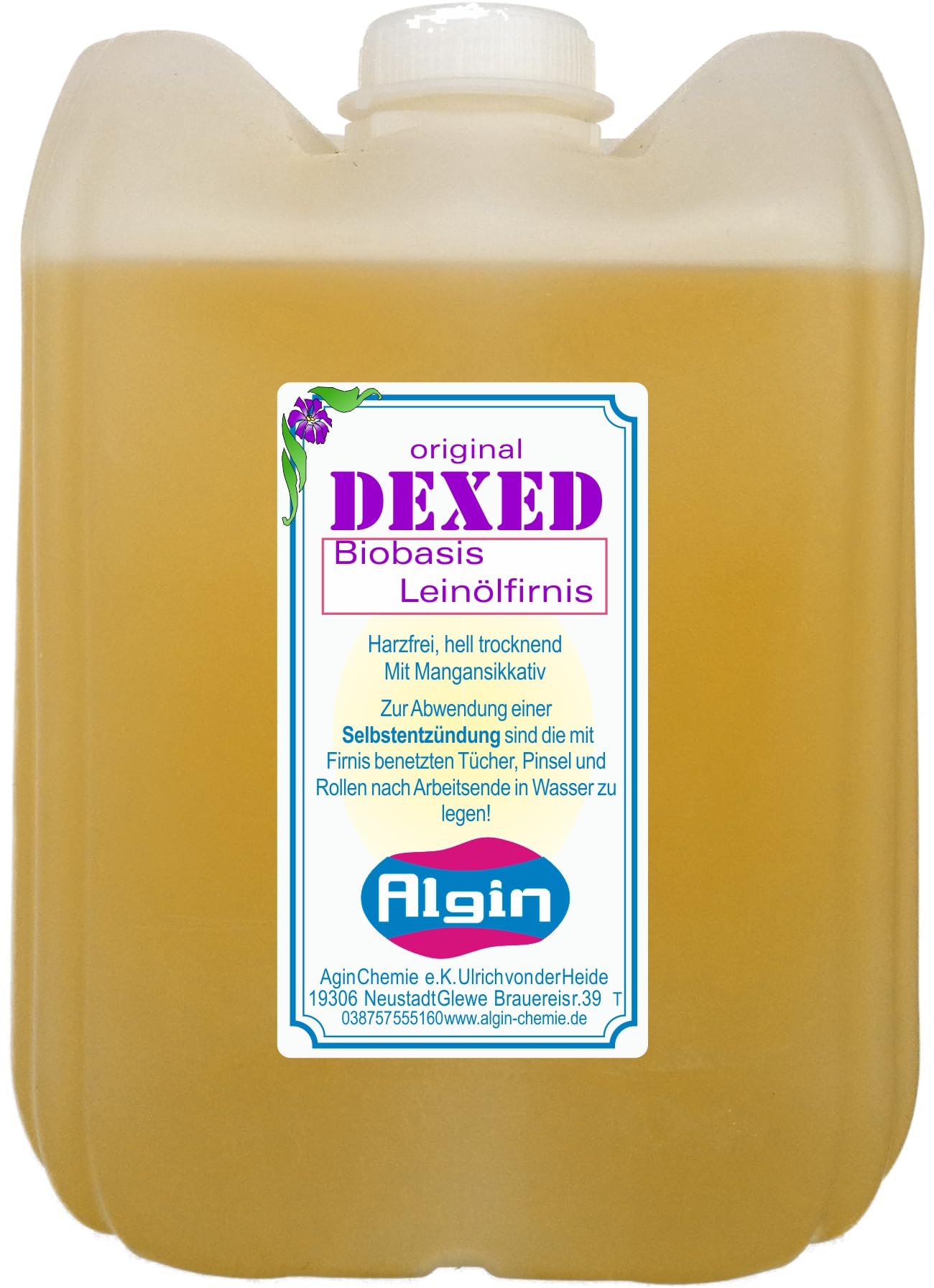 Algin Leinölfirnis 6 Liter Firnis Lackfirnis Ökolack Ökolasur