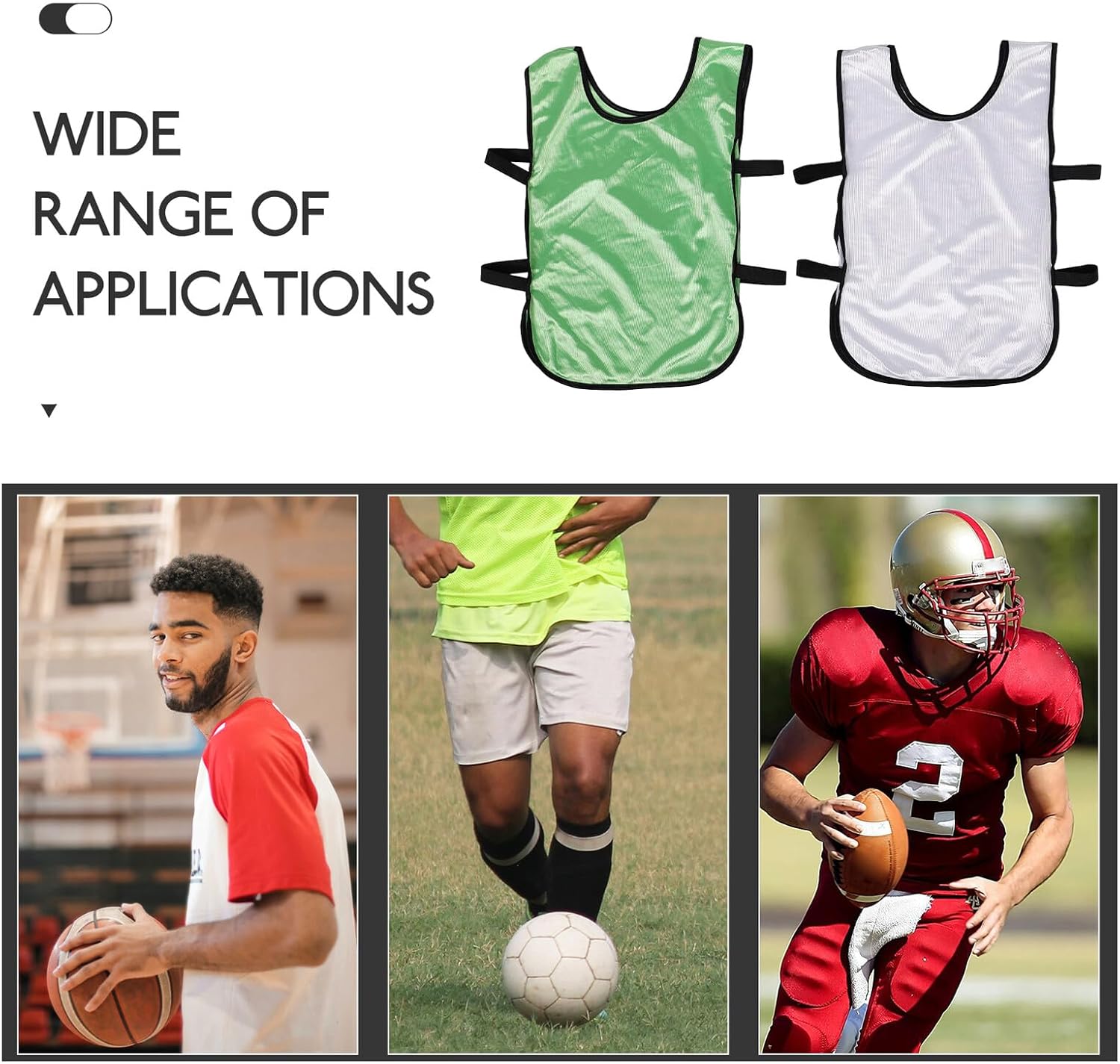 Tofficu 12pcs Adult Mesh Pinnies Soccer Training Vests Football Practice Bibs Team Sports Jersey for Basketball and Soccer Games