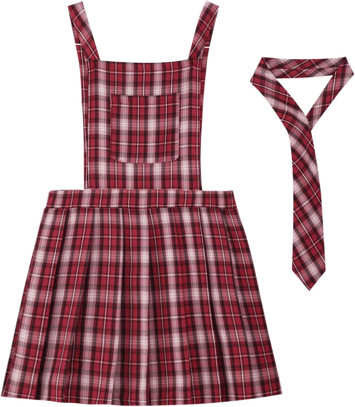 JEATHA Kids Girls School Uniform Jumper Plaid Overalls Dresses Summer Sleeveless Pleated Dress with Tie JEATHA Kids Girls School Uniform Jumper Plaid Overalls Dresses Summer Sleeveless Pleated Dress with Tie