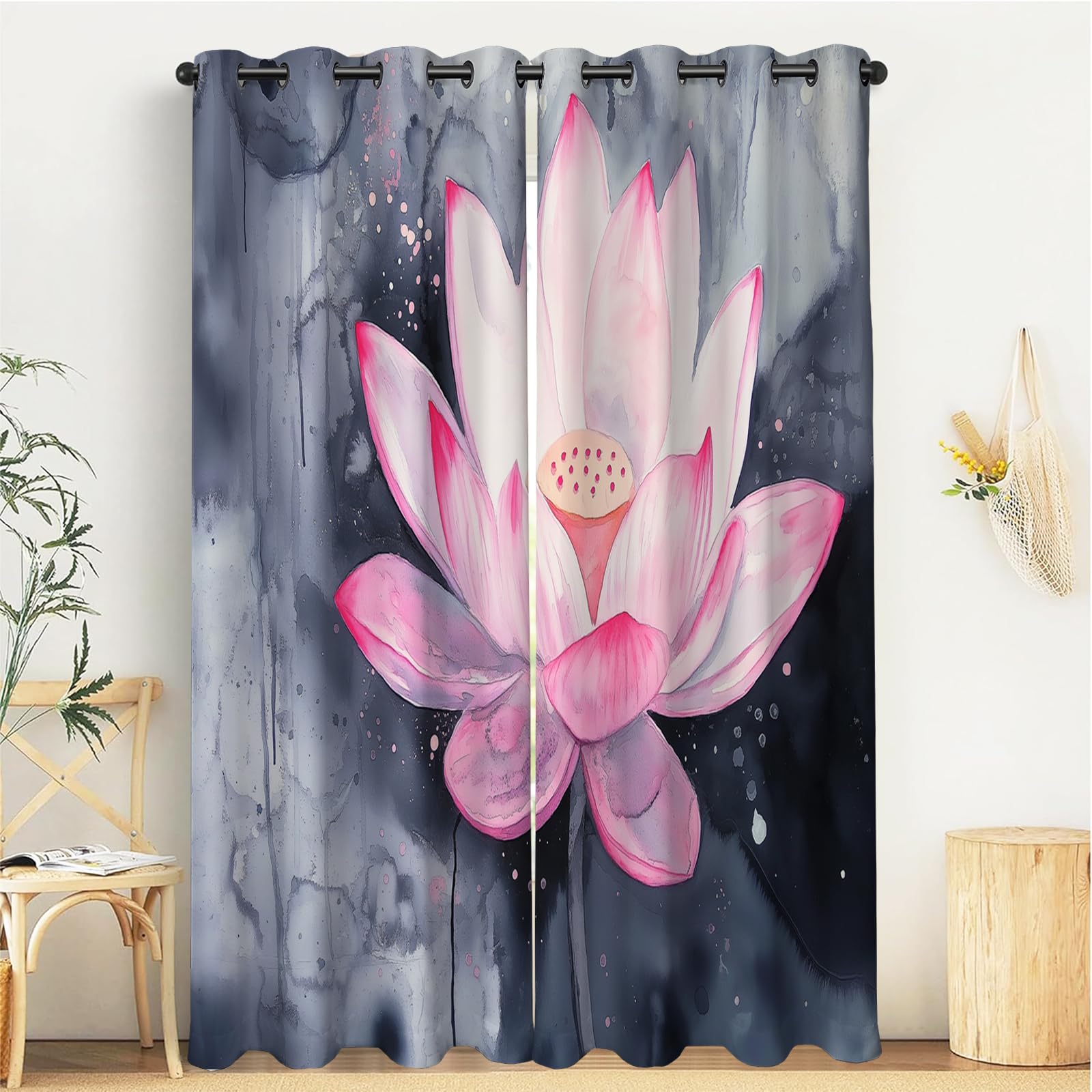 Rideau occultant 3D impression salon thermique isolant 140x200cm