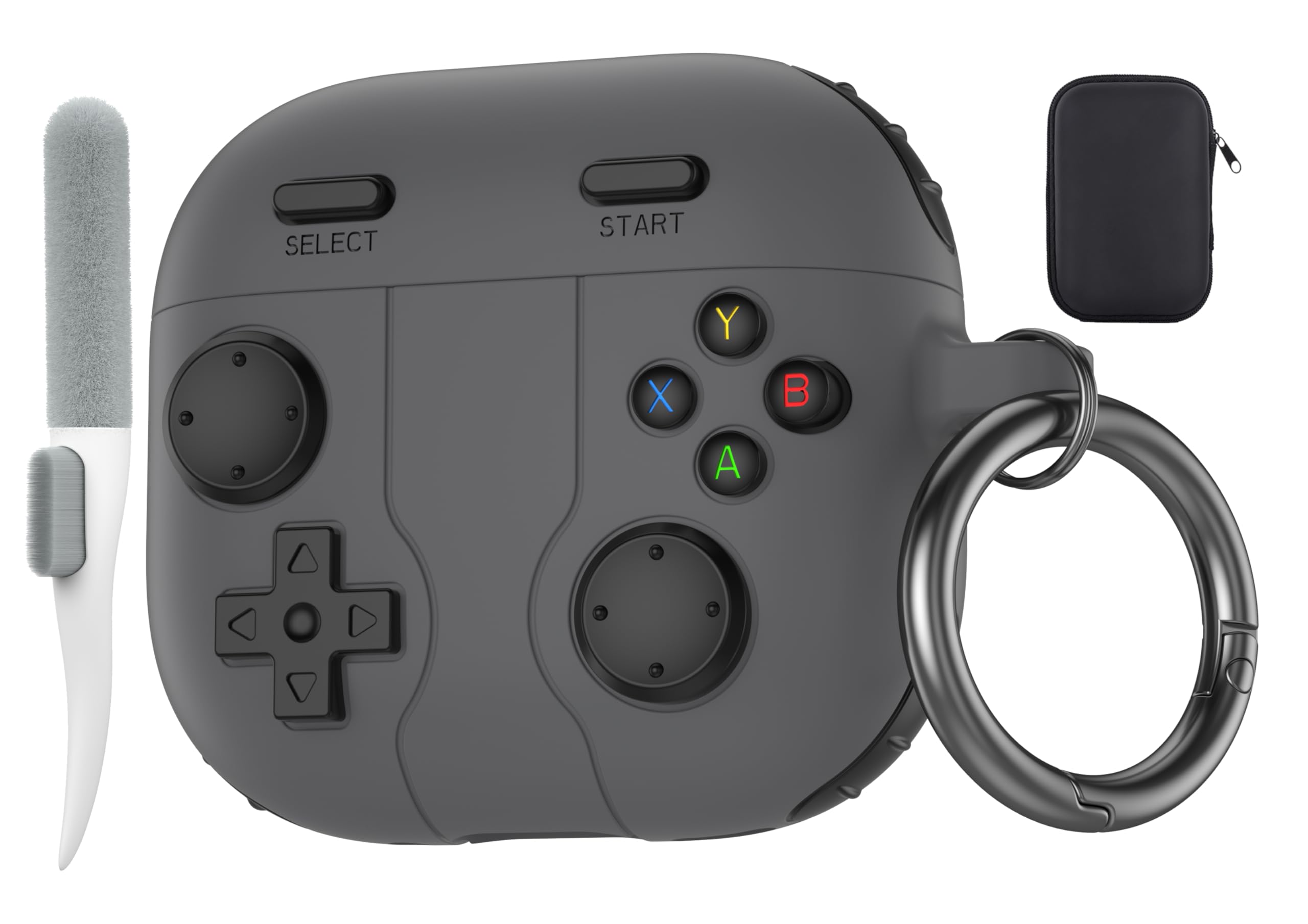 Valkit Compatible Airpods 4 Generation Case Cover, Game Player Design Airpods 4 Case with Cleaner Kit and Keychain Soft Silicone Protective Cover Skin