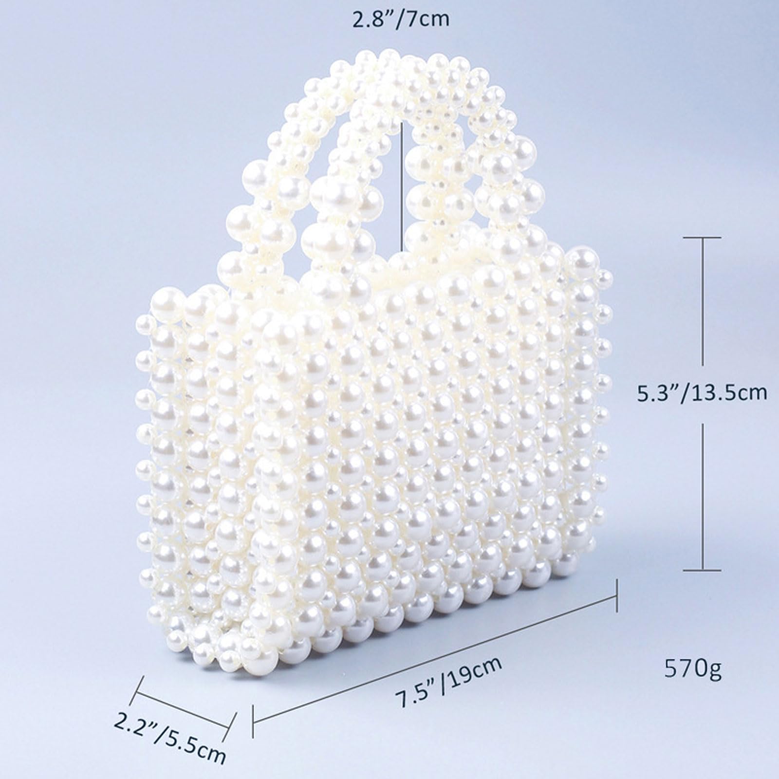 SHESRA Luxury Pearl Purses Shoulder Bag for Women Pearl Bag Handmade Bags Women's Crossbody Beaded Clutch Evening Bag Wedding Party Bridal Party Gifts 99