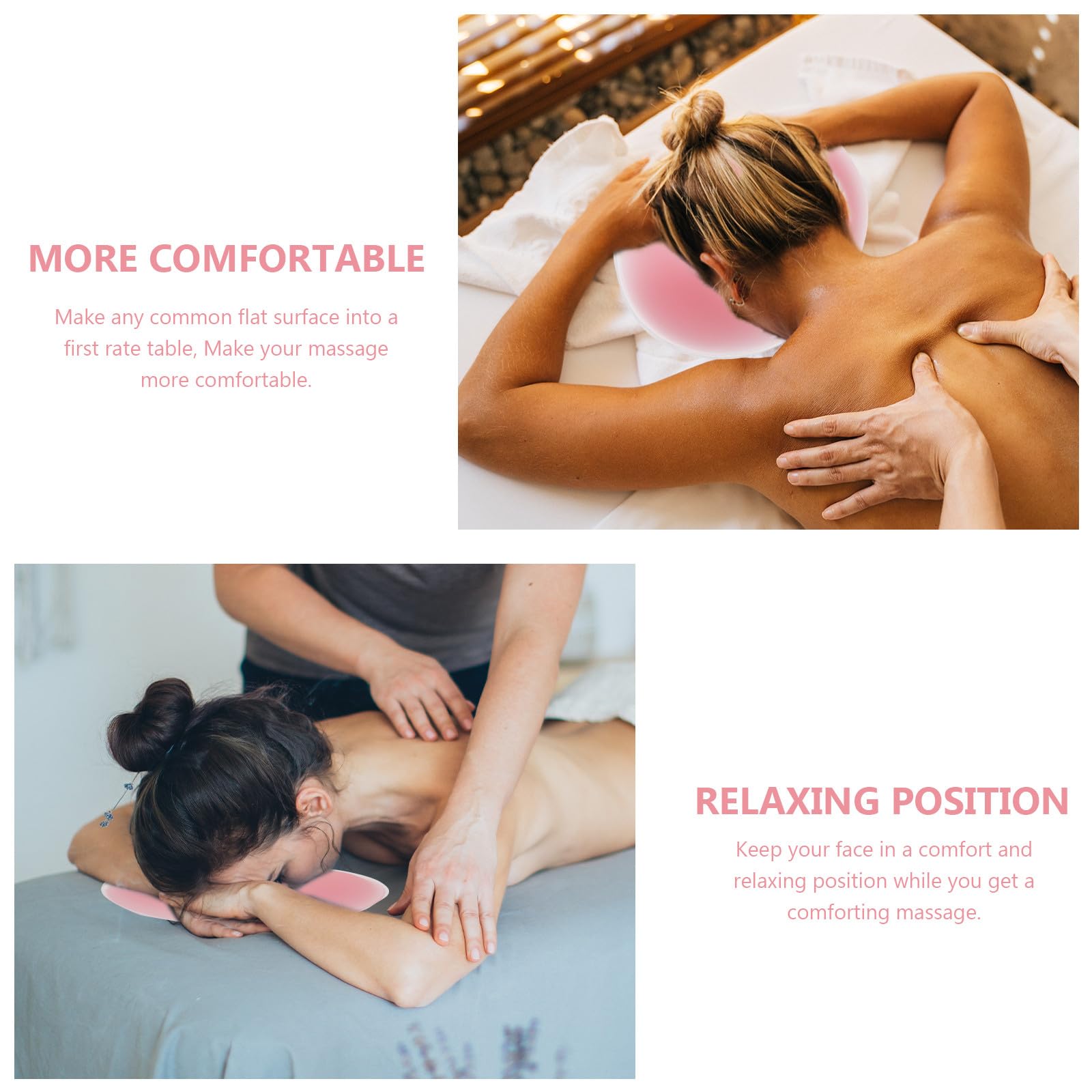ULTECHNOVO Cuscino per Viso in Silicone Rosa per Massaggio, Poggiatesta Comodo e Rilassante per Spa e Saloni di Bellezza