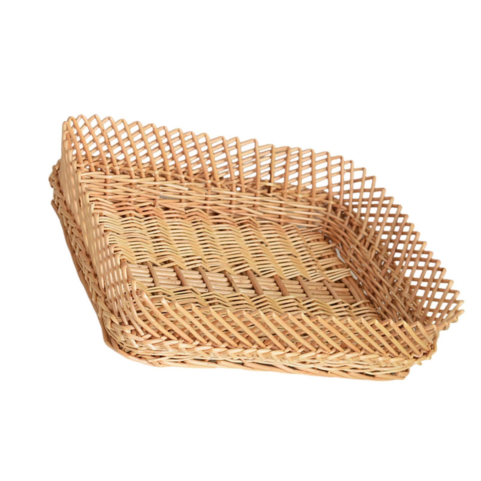 Elnwnnkc Rectangle Handwoven Wicker Storage Baskets Multipurpose Wicker Storage Baskets For Organizing Clothes Towels And More User Friendly Solution