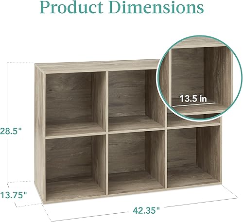 Miniatura 2 de Best Choice Products Organizador de almacenamiento de 6 cubos, apertura de estante de 13.5 pulgadas, estantería, estante de exhibición,