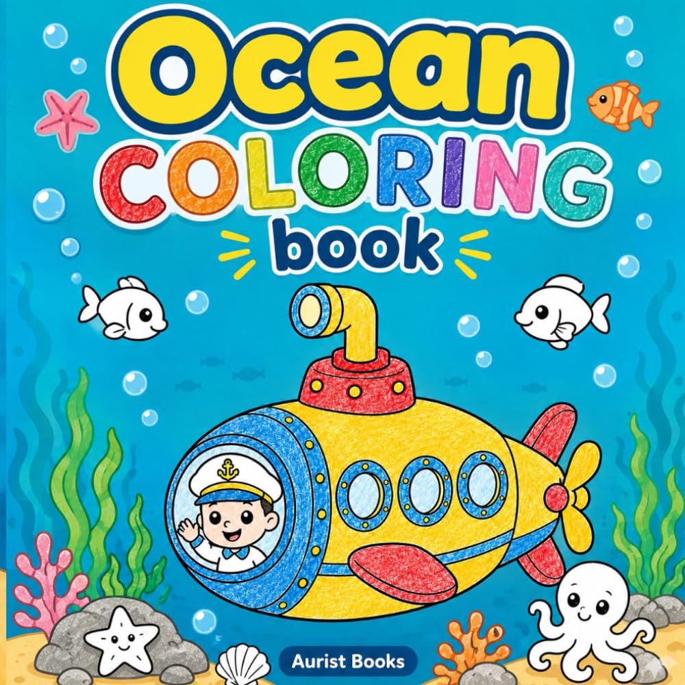 Ocean coloring book: sea animals coloring book ocean animals for kids