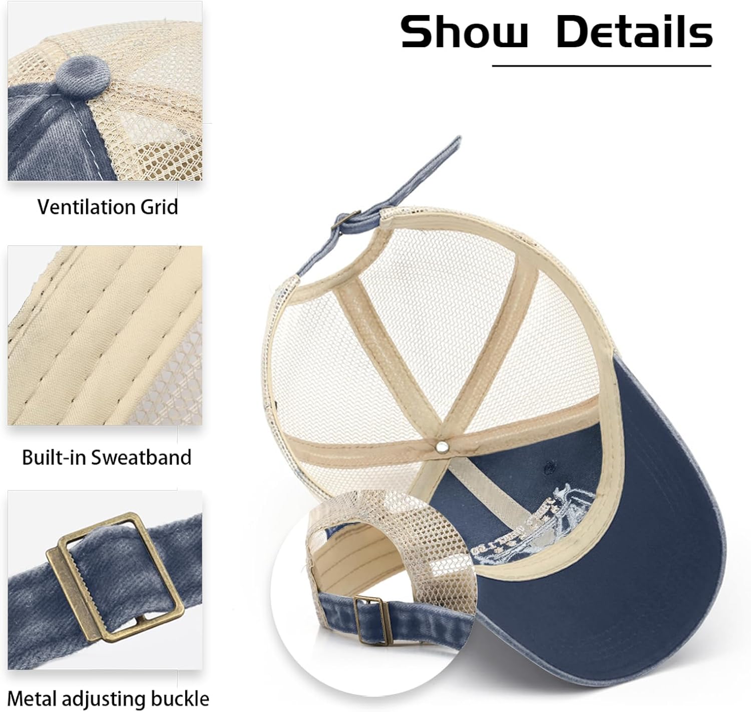 Embroidered That's What I Do I Fix Stuff & I Know Things Vintage Cotton Washed Soft Mesh Baseball Hat - Image 6