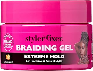 Red by Kiss Braiding Gel Extreme Hold Styler Fixer for Box Braids & Cornrows, Hydrating, Conditioning, Long-Lasting Frizz Control, 4C Moisturizing, Nourishing High Shine (1 fl. oz.)