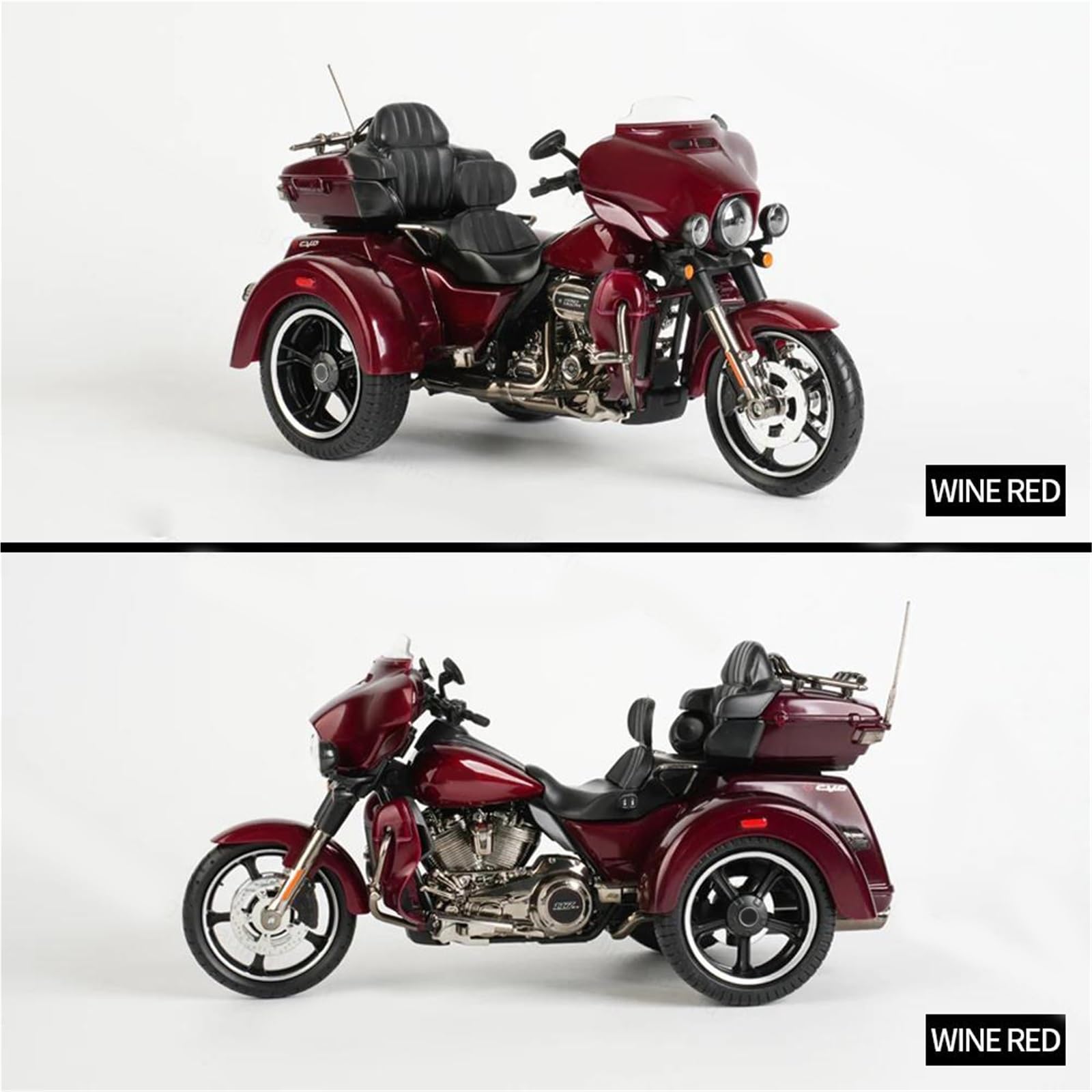 1:12 pour Harley pour Davidson 2021 CVO Tri Glide Trikes Véhicules Moulés sous Pression Loisirs De Collection Modèle Moto Jouets