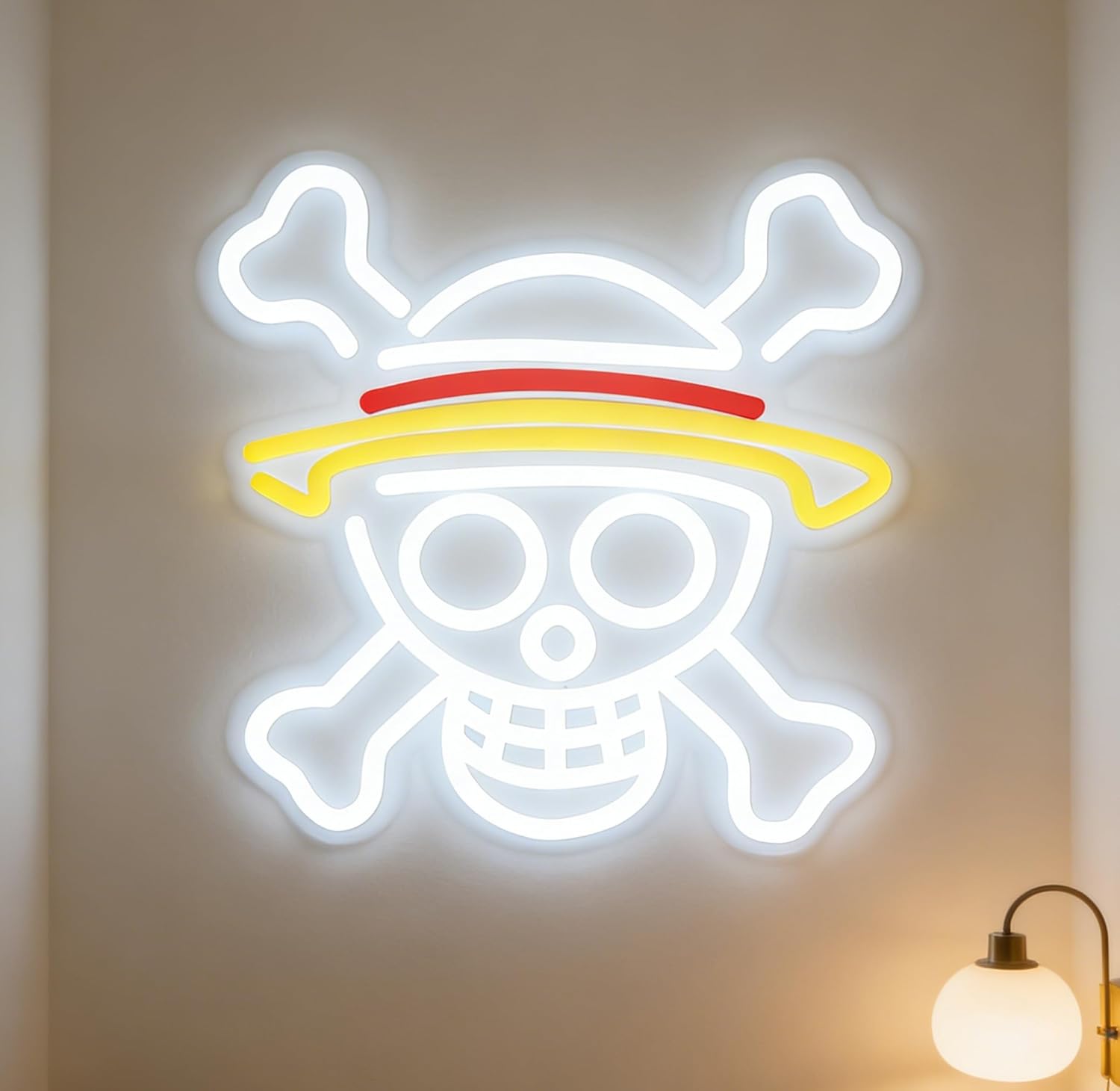 GALLIA Anime Theme One Piece LED Neon Sign for Wall Decor, Dimmable Anime Light Up Display, Kids Bedroom Game Room Decoration, (HZ)