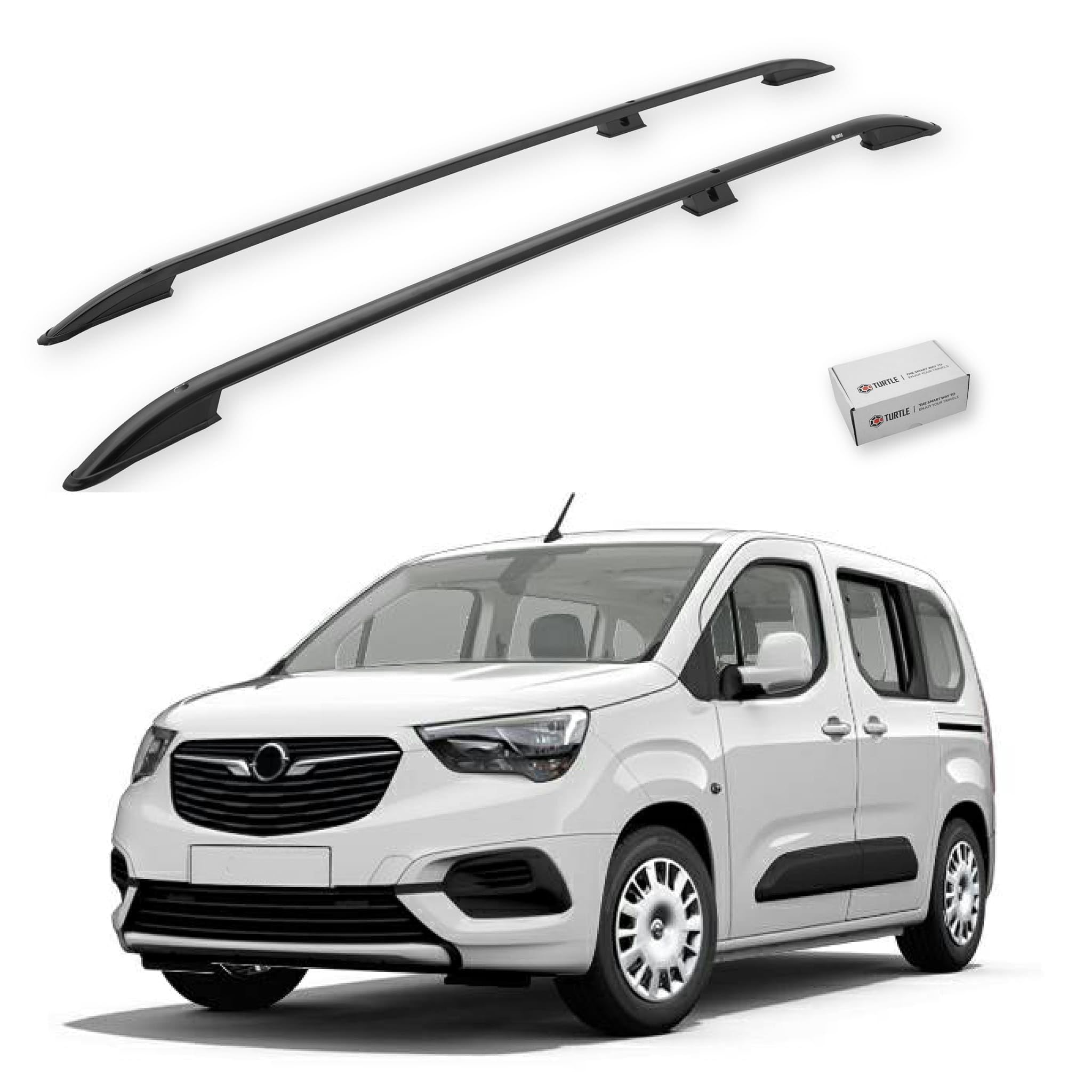 TURTLE Für Opel Combo Life 2019-2024 / Langes Chassis Crown Dachreling | SCHWARZ