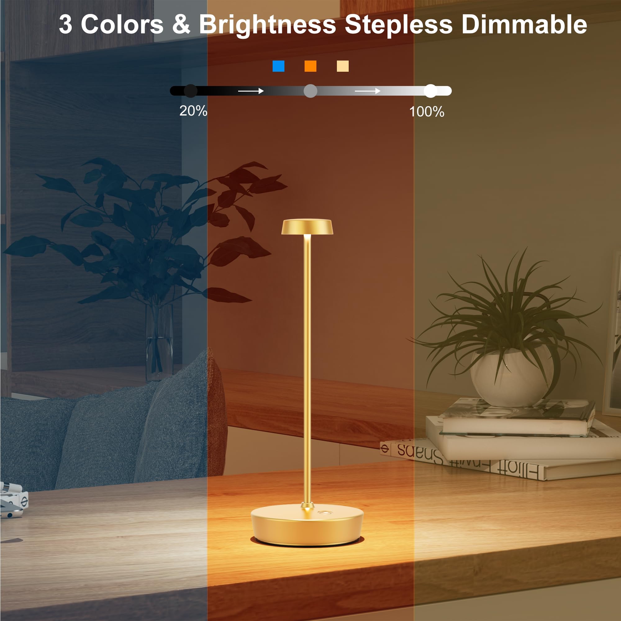 2 Lampade Da Tavolo LED Ricaricabili - 6000mAh, 3 Modalità Luce, Impermeabili IP54 Per Esterno E Interno - Foto 14