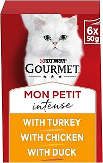 GOURMET Mon Petit Meaty Variety Duck, Chicken, Turkey Wet Cat Food 6x50g
