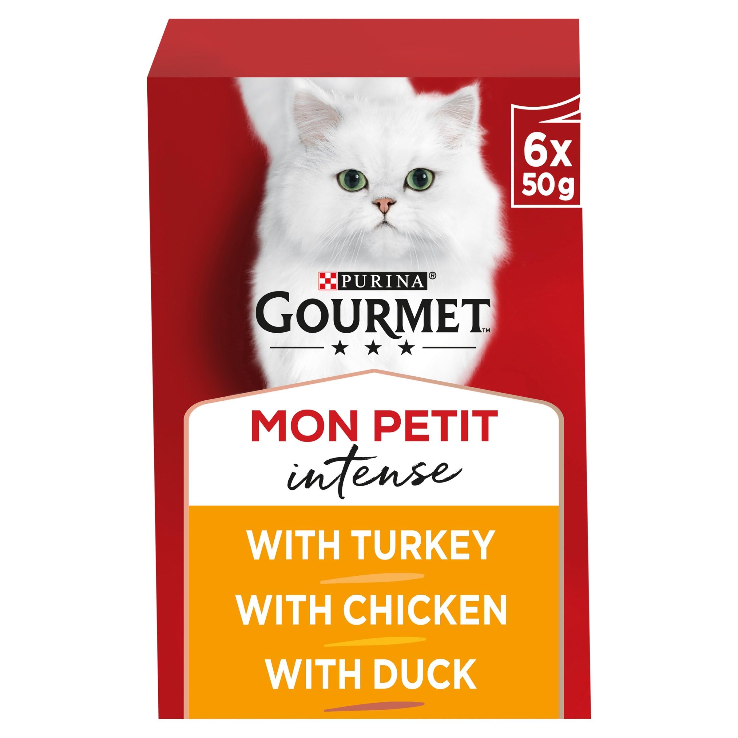 GourmetMon Petit Meaty Variety Duck, Chicken, Turkey Wet Cat Food 6x50g