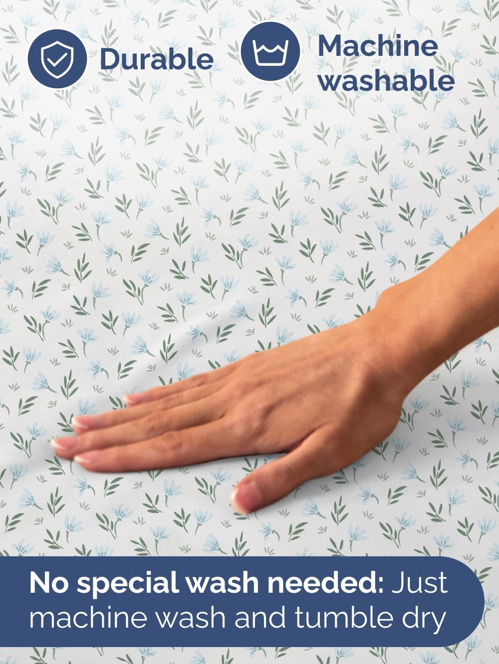 Floral Sheets - Flower Print Bed Sheet Set - 1 Flat, 1 Fitted & 2 Pillowcases w/ Deep Pockets - Comfy, Cozy, Wrinkle & Fade Free - Boho Botanical Bedding - Soft, Breathable & Cooling - King Size Set - Image 7