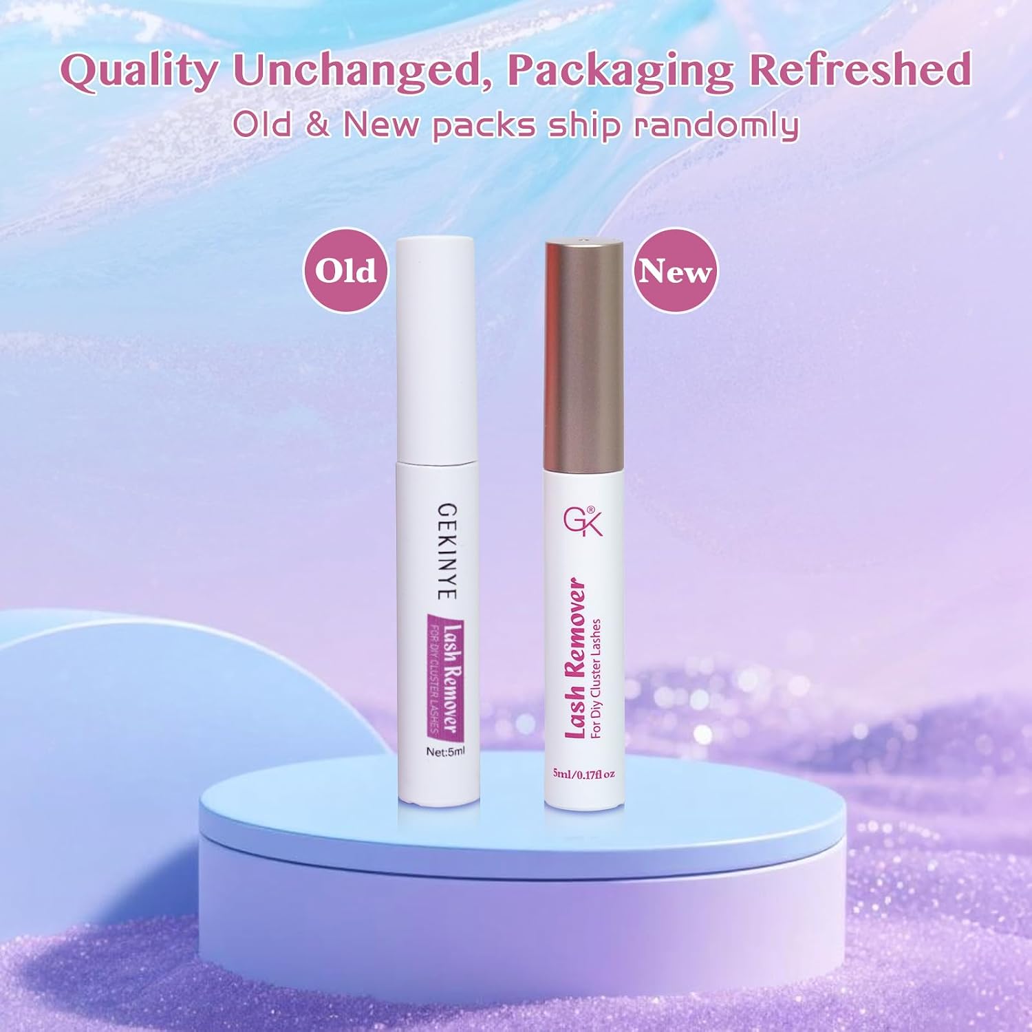 Gekinye Lash Glue Remover 5ML - Lash Remover for Cluster Lashes False Lashes DIY at Home Eyelash Glue Remover