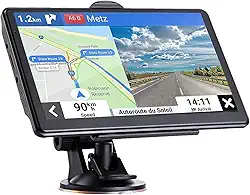 Navegador GPS automotivo de 17 cm com mapas dos EUA 2025, orientação de voz passo a passo, assistência de faixa, aviso de velocidade e luz vermelha para veículos, navegador por satélite GPS com