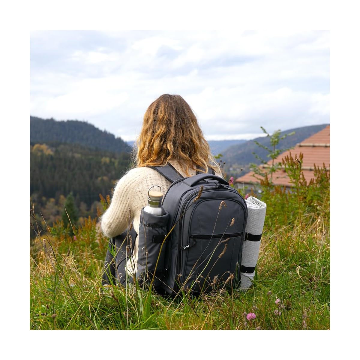 Livoo – Zaino Picnic 4 Persone SEP149 – 11L, 600D, Coperta Picnic Inclusa, 30 Accessori