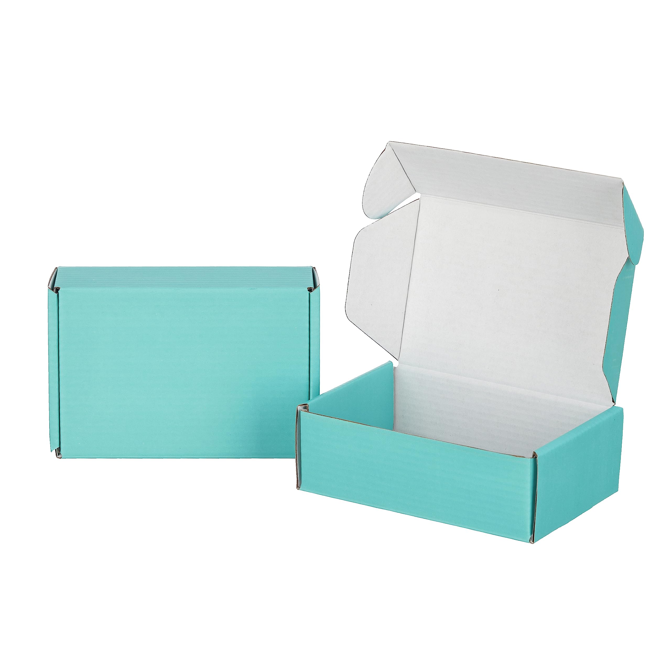 GHEIR 50 Pack 6x4x2 inches Shipping Boxes Teal, Corrugated Small Cardboard Boxes for Mailing Packing