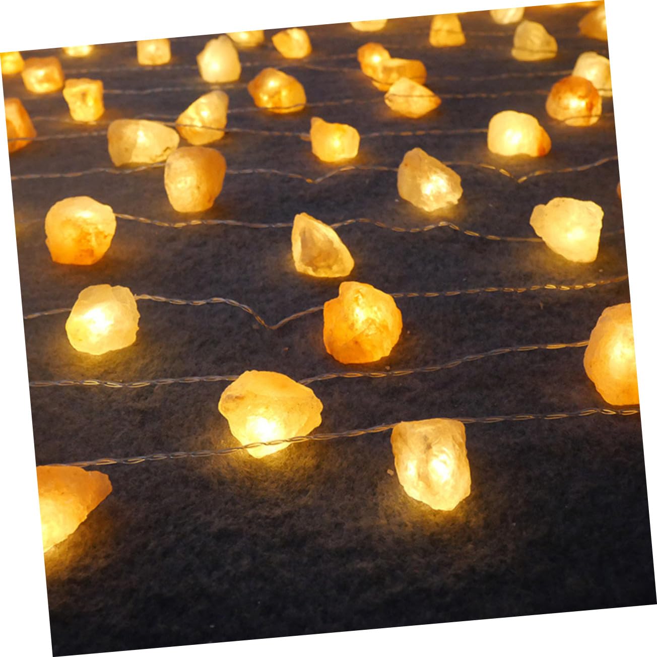 Lampada Stringa Decorativa in Pietra Arancia 10 LED, Luce Soffusa | Effetto Morbido, Luce D’Ambiente, per Caffè e Feste, Atmosfera Serale Accogliente