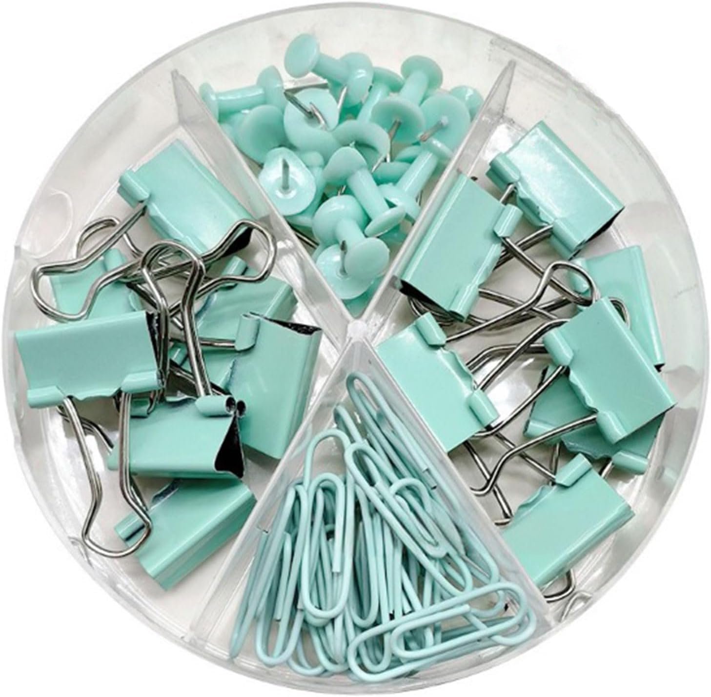 62 / 116Pcs Paper Clips Dovetails Binder Push Pins, Multifunctional Binding Supply for Student Teacher School Paper and Binder Push Pins Set and Holder Assorted Sizes for Classroom