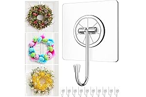 Wreath Hangers for Front Door, Glass Door Wreath Hooks, Adhesive Wall Hooks...