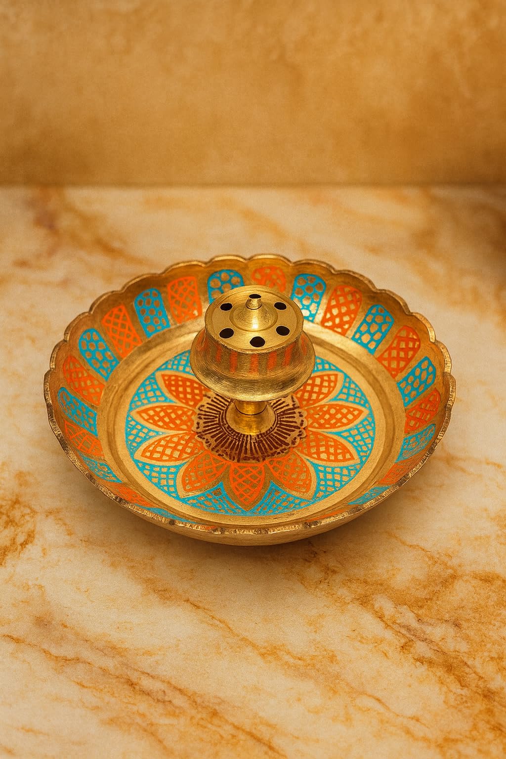 Mojo Jojo Brass Meenakari Dhoop AgarBatti Holder – Decorative Incense Burner for Pooja, Meditation & Home Temple 2
