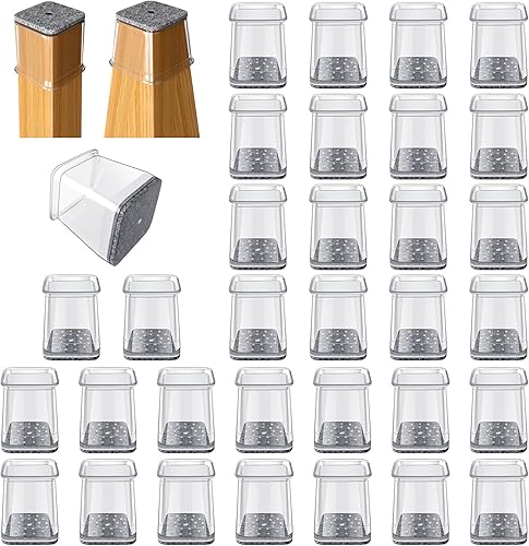 Miniatura 57 de 16 protectores para patas de silla para suelos de madera dura, Almohadillas de fieltro de silicona, antideslizantes, Fundas de patas de mesa