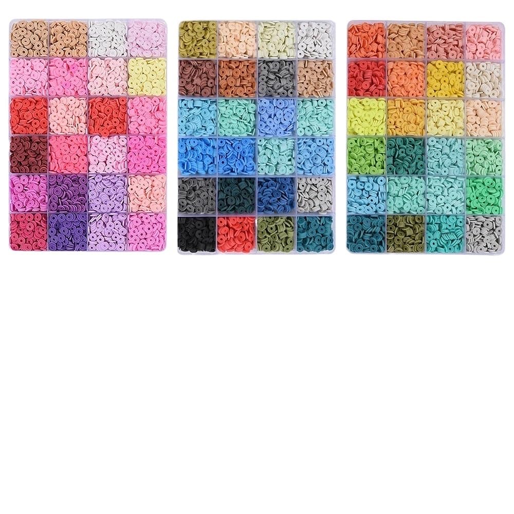 Abalorios Para Hacer Pulseras Kit de fabricación pulseras con cuentas arcilla, redondas planas, letras for hacer, joyería, 9000 Uds