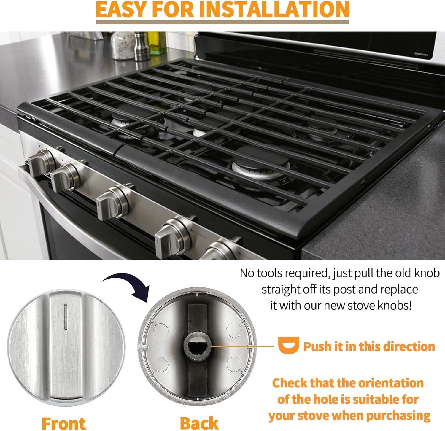 W11122880 Stove Knobs Replacement for Whirlpool Stove Parts WFG745H0FS0 WFG770H0FZ0 Stainless Steel Knobs Whirlpool Gas Range Parts W10862482 Stove Top Cooktop Burner Control Knobs Sliver 4 Pcs