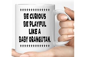 Baby Alive Bottles | Ceramic Coffee Mug | Humorous Baby Orangutan Hanging from Tree Branch