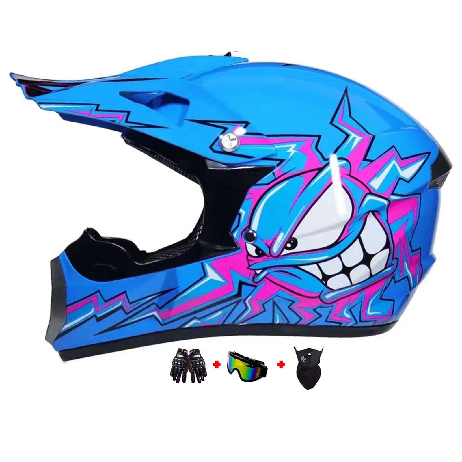 Casco De Moto Niño, Juventud Cascos De Motocicleta, Casco De Motocross Integral, Casco De Ciclismo Para Niños, Cascos Integrales AVT MX Cascos Motocicleta Cross Niños Quad Bike Bicicleta De Montaña