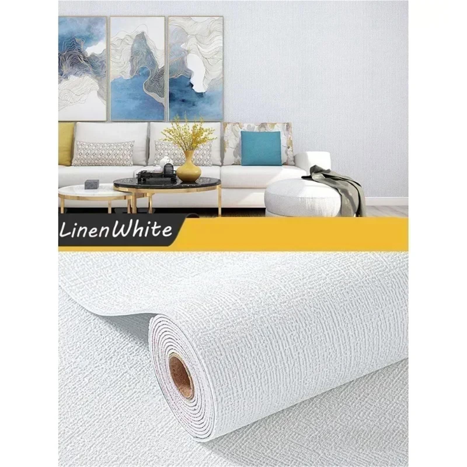 Carta da parati termoisolante Carta da parati autoadesiva isolante termica spessa, lino, tinta unita, decorazione murale, adesivi for ristrutturazione, anticollisione(Yellow,50cmx280cm)