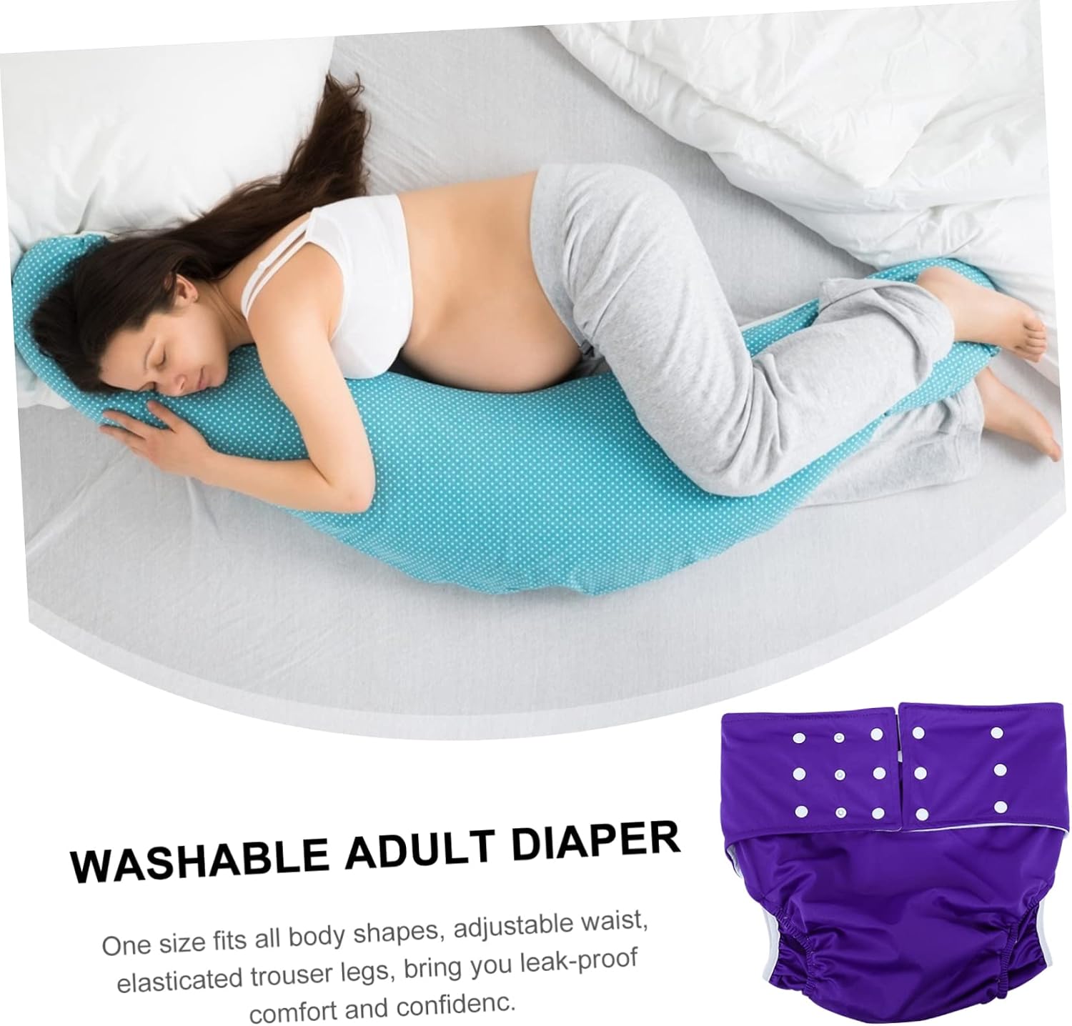 COLLBATH 1pc Reusable Washable Adult Diaper Comfortable Leak Cloth Pants for Skin-Friendly Breathable Design for Elderly and Adults Fit for Confidence