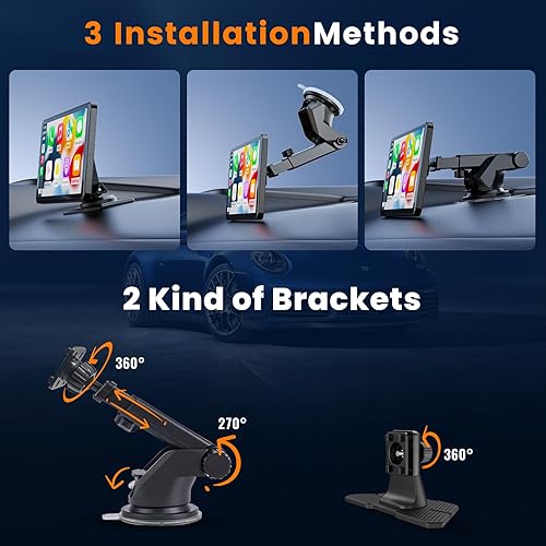 Miniatura 8 de Spedal 9 Inch Wireless Carplay & Android Auto with 1080P Backup Camera, Portable Car Stereo with Car Play Touch Screen, Navigation with Mirror Link,