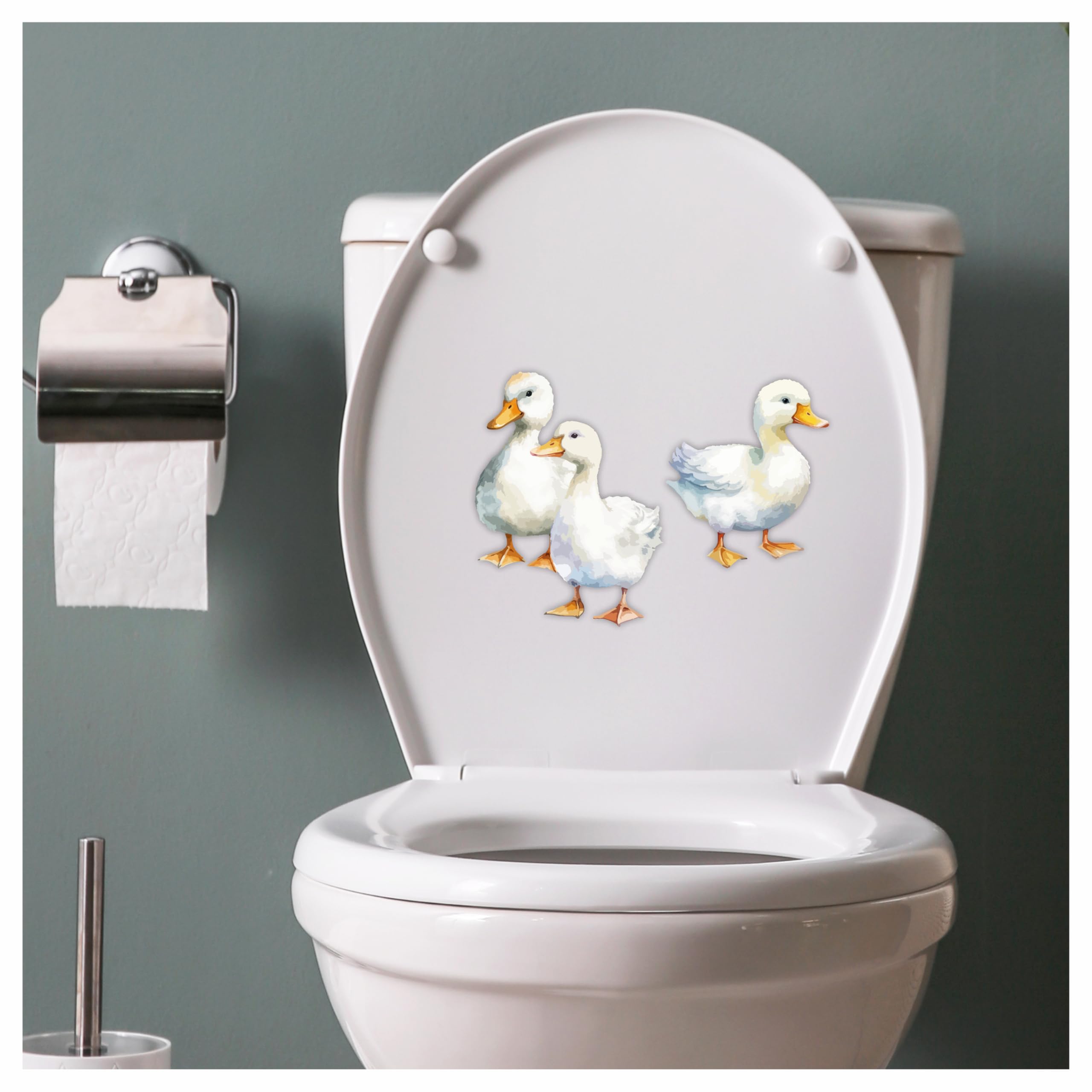 x3 Duck Stickers, Hardwearing Waterproof 0% Transparency Farm Animal Decals, Peel & Stick Perfect to Cover Marks, Wall Decor, Weatherproof for Cars & Home Projects. (x3 Ducks, A5) — view 4