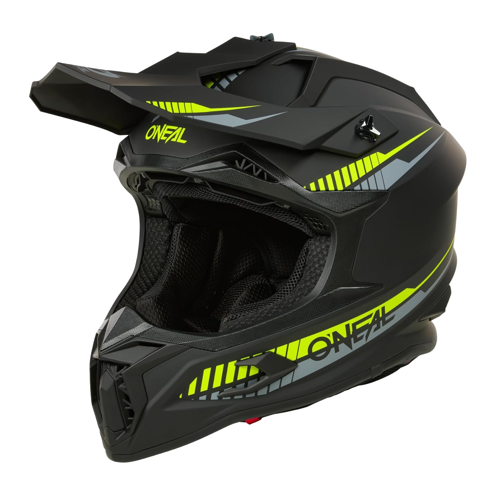 O'NEAL C-SRS Motocross Helm, MX Enduro Motorrad, Starke ABS-Schale, gepolstertes & waschbares Innenfutter, optimale Belüftung, Microlock-Sicherheitsverschluss für Erwachsene (Neon Gelb XS)