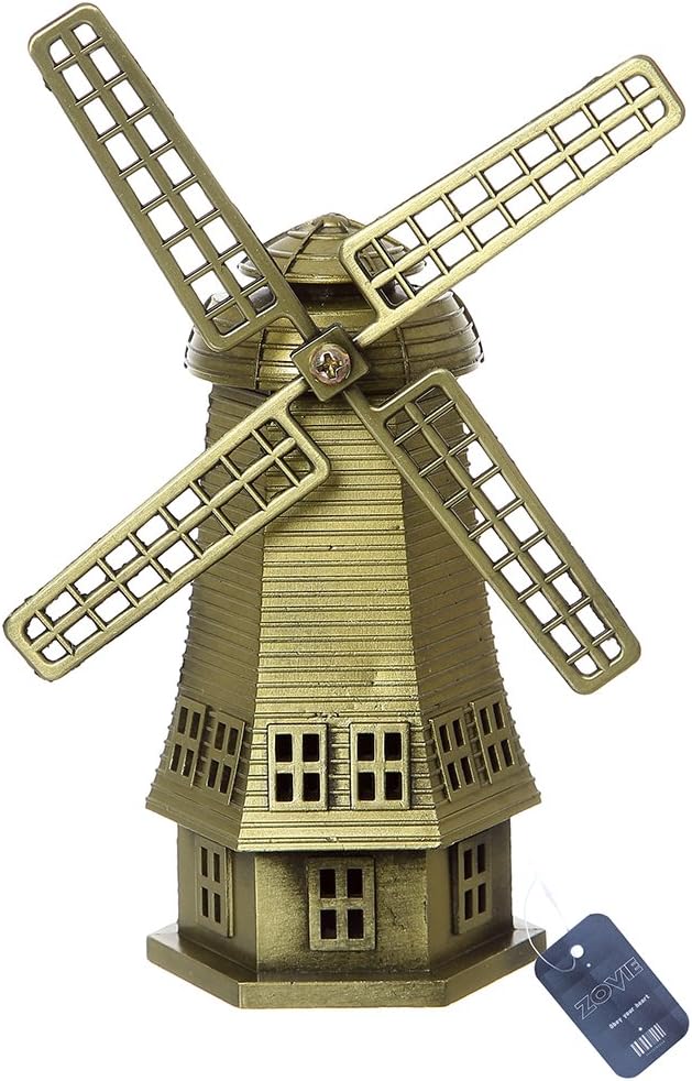 ZOVIEMetal Netherlandish Windmills Statue Home Decoration Make of Pure Copper (Netherlandish Windmills)